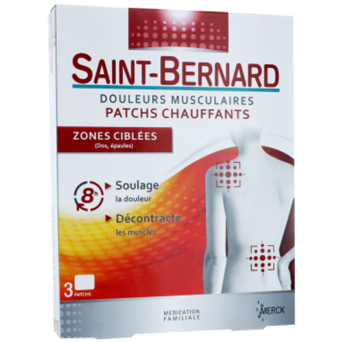MERCK SAINT BERNARD PATCH CHAUFFANT ZONES CIBLEES 3 PATCHS