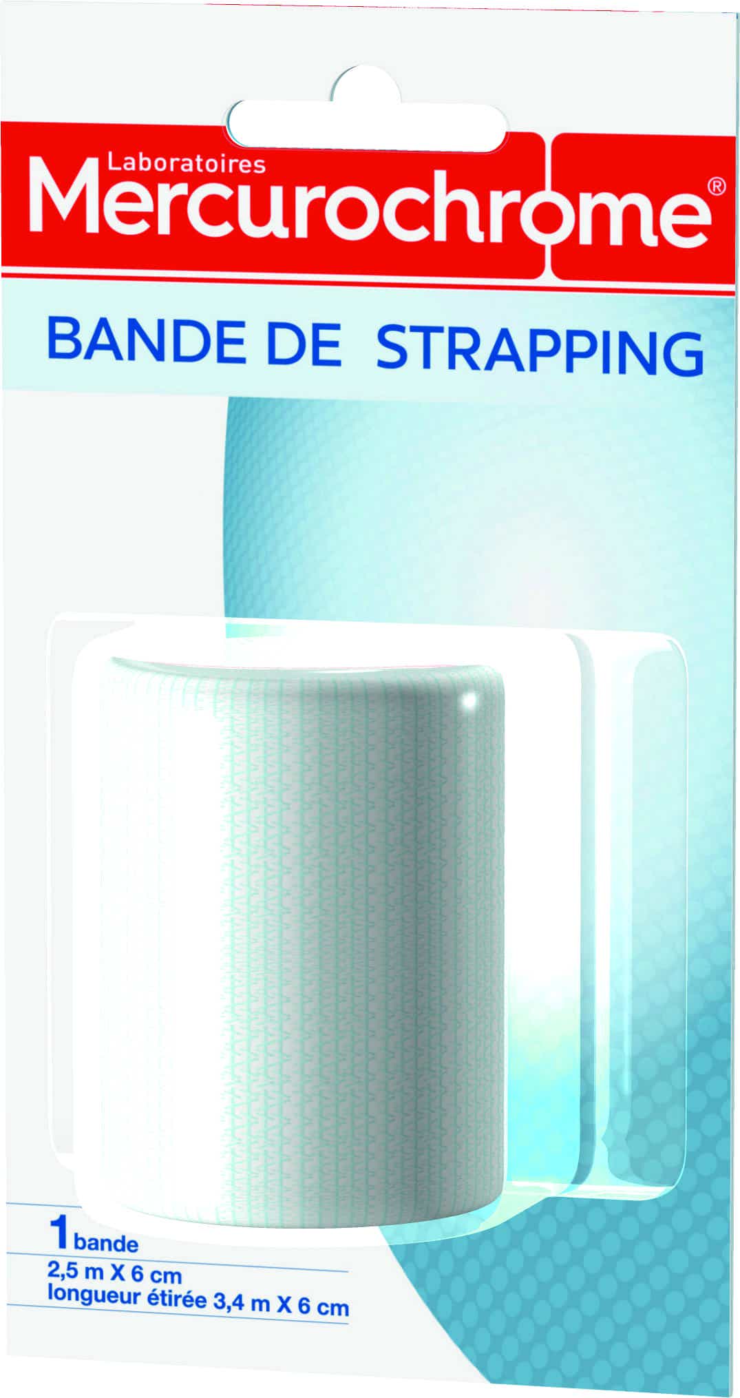 MERCUROCHROME BANDE DE STRAPPING 2 5MX6CM 1 BANDE