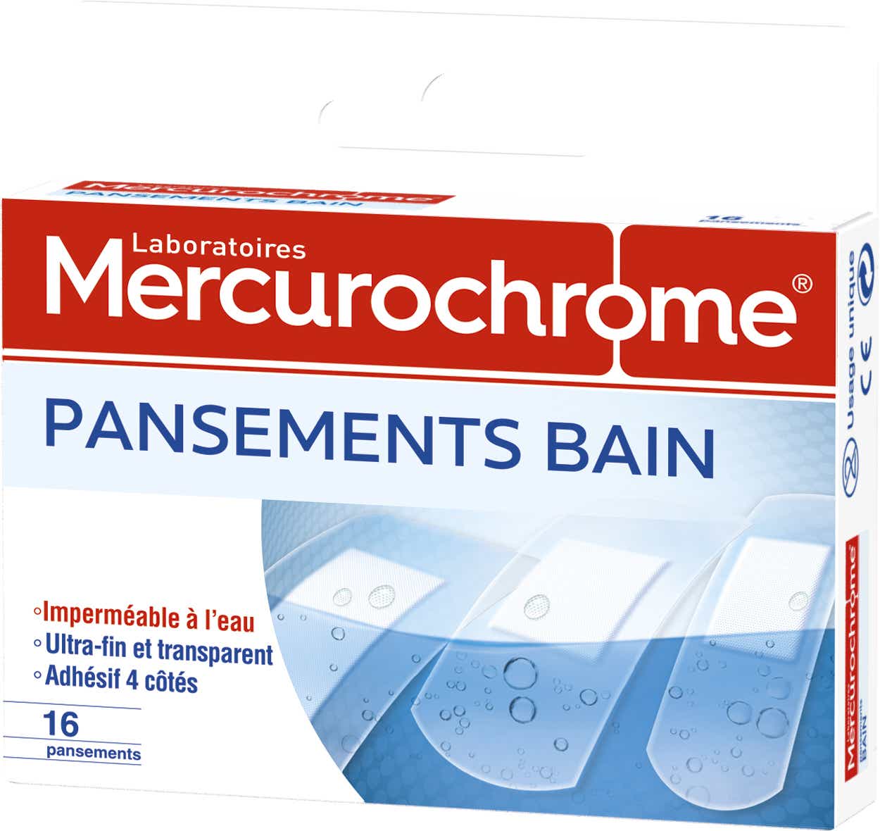 MERCUROCHROME PANSEMENTS BAIN 16 PANSEMENTS