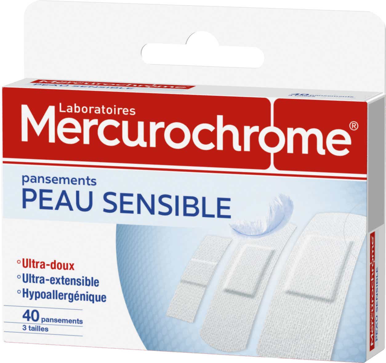 MERCUROCHROME PANSEMENTS PEAU SENSIBLE 40 UNITES