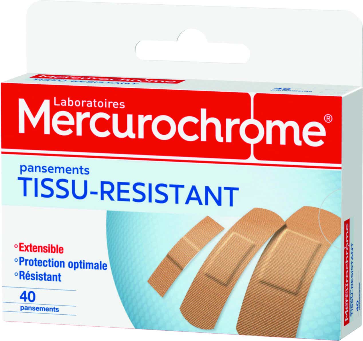 MERCUROCHROME PANSEMENTS TISSU 40 UNITES