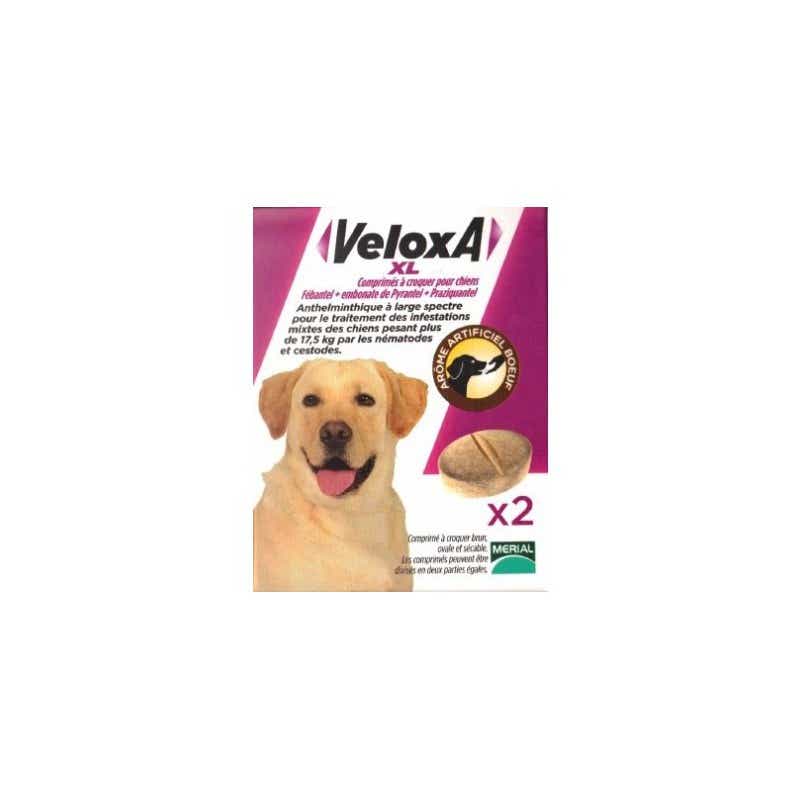 MERIAL VELOXA XL VERMIFUGE POUR CHIENS 17 5KG 2 COMPRIMES