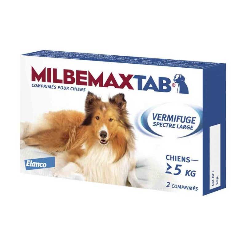 MILBEMAXTAB VERMIFUGE SPECTRE LARGE CHIEN 5KG 2 COMPRIMES