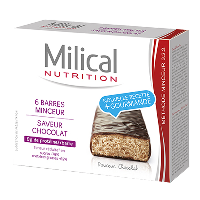 MILICAL BARRE MINCEUR CHOCOLAT 6 BARRES