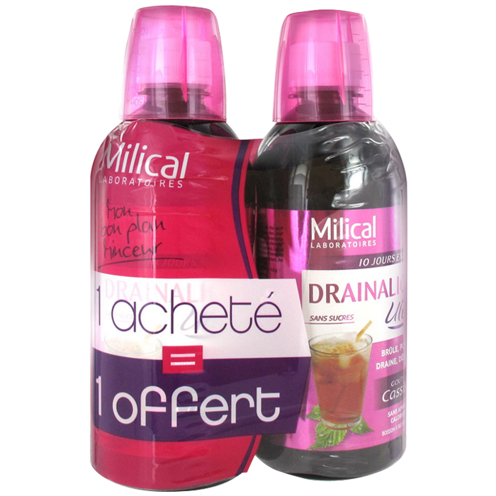 MILICAL DRAINEUR MINCEUR ULTRA GOUT CASSIS 2X500ML