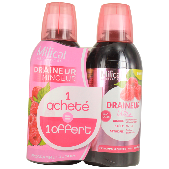MILICAL DRAINEUR ULTRA FRAMBOISE 2X500ML