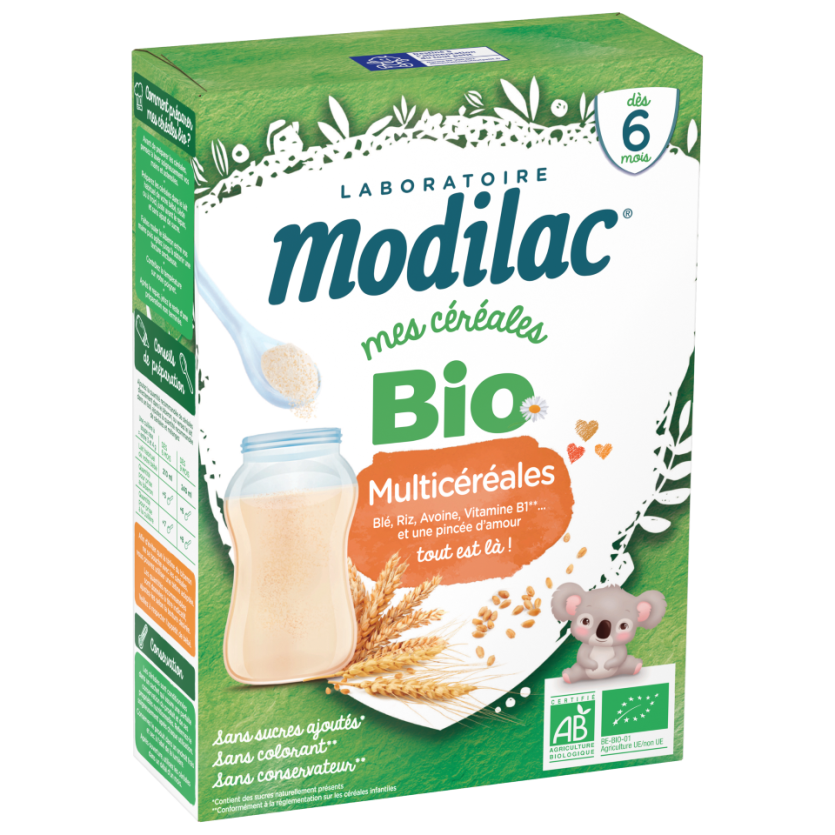 MODILAC MES CEREALES BIO MULTICEREALES DES 6 MOIS 250G