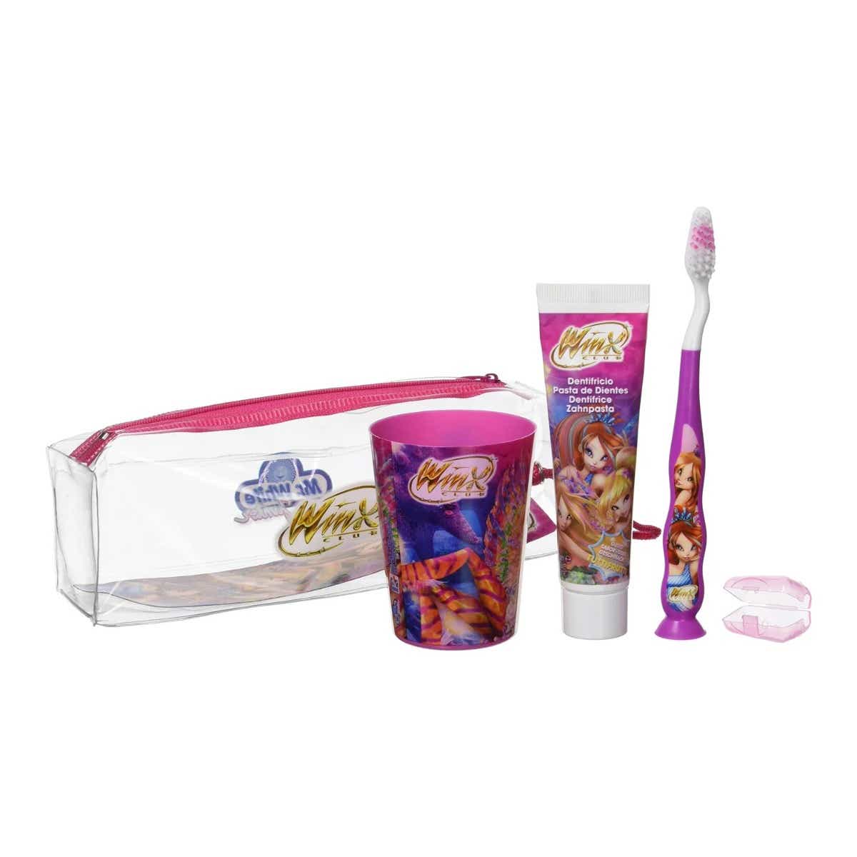 MR WHITE TROUSSE DE VOYAGE WINX CLUB BROSSE A DENTS DENTIFRICE 75ML GOBELET
