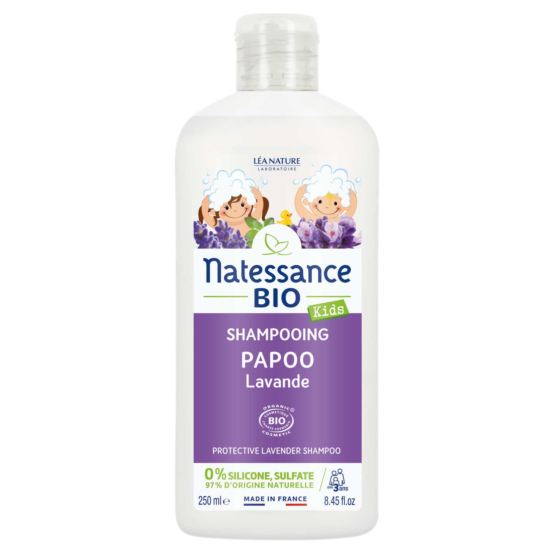 NATESSANCE KIDS SHAMPOOING PROTECTEUR BIO PAPOO LAVANDE 250ML