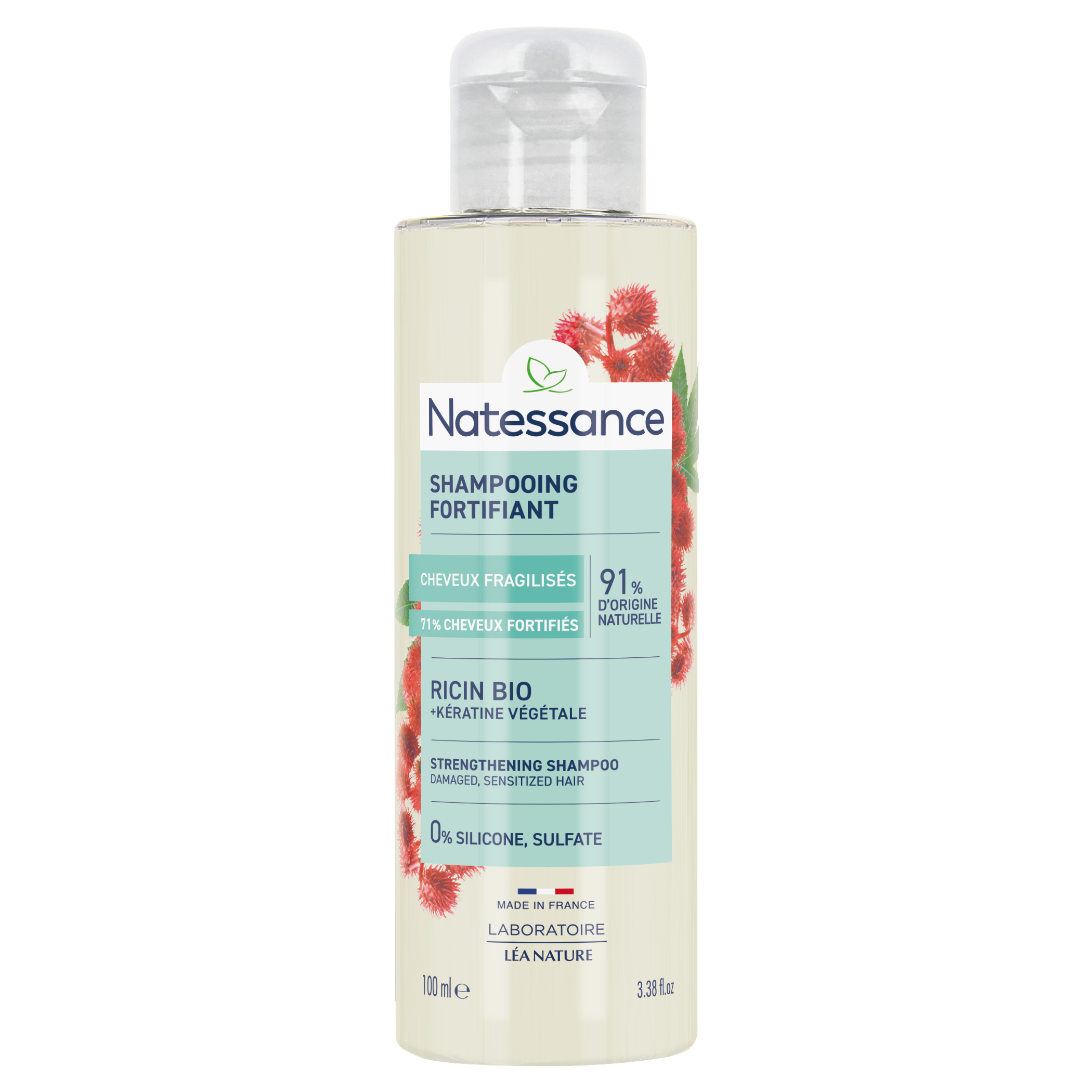 NATESSANCE SHAMPOOING REPARATEUR FORTIFIANT RICIN 100ML