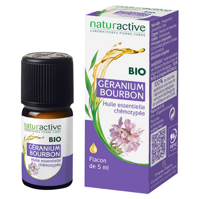 NATURACTIVE HUILE ESSENTIELLE DE GERANIUM BOURBON BIO 5ML