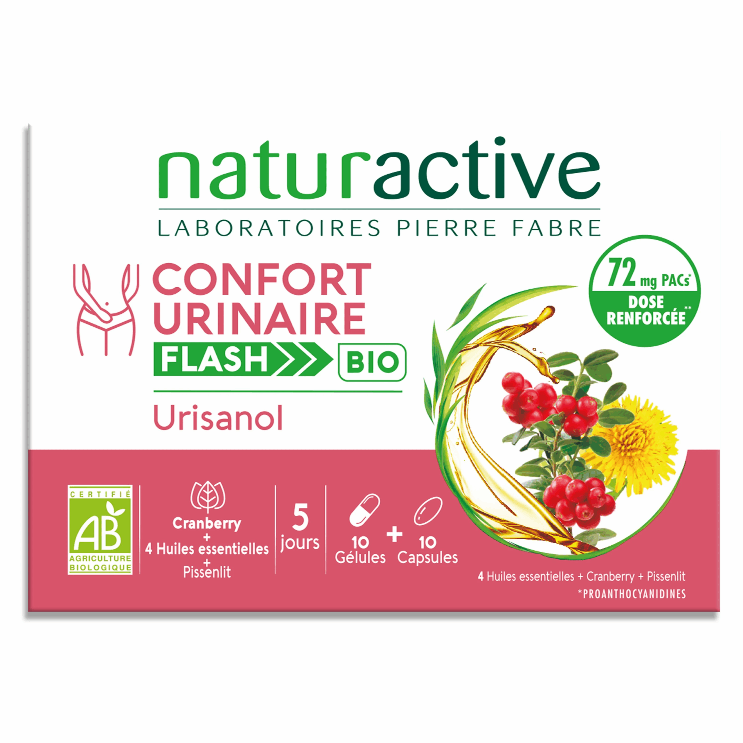 NATURACTIVE URISANOL FLASH 10 GELULES 10 CAPSULES