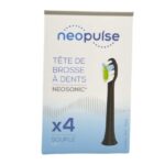 NEOSONIC TETE DE BROSSE A DENTS NOIRE SOUPLE 4 UNITES