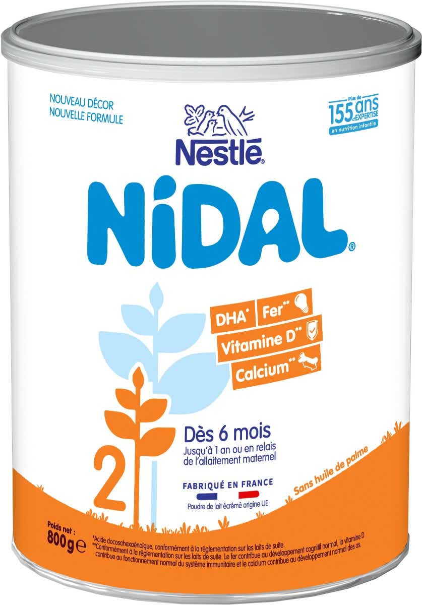 NESTLE NIDAL 2 6 A 12 MOIS 800G