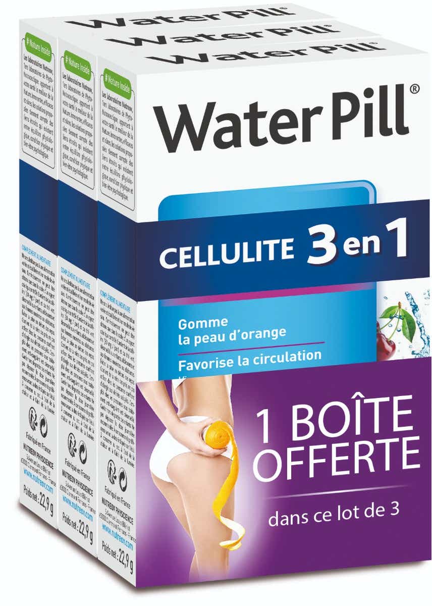 NUTREOV WATERPILL CELLULITE DESTOCKEUR INTENSIF LOT 3 X 20 COMPRIMES