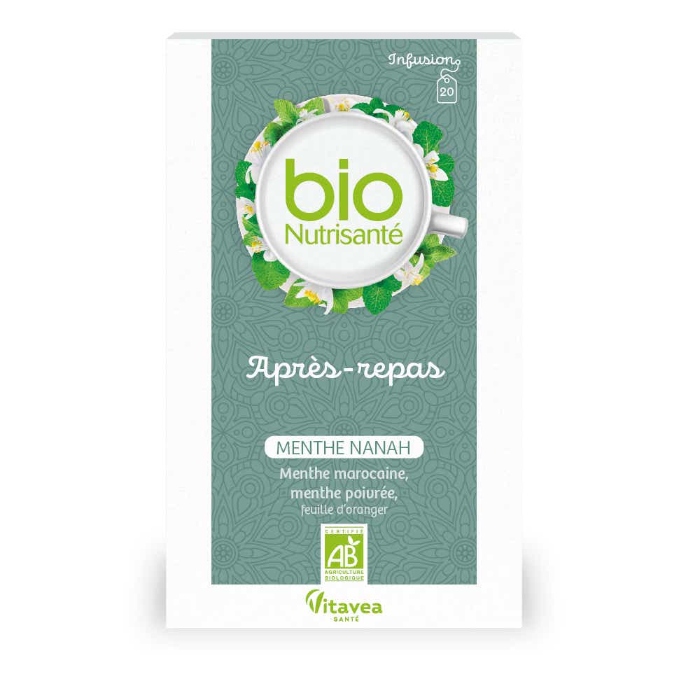 NUTRISANTE INFUSION BIO APRES REPAS GOUT MENTHE NANAH 20 SACHETS