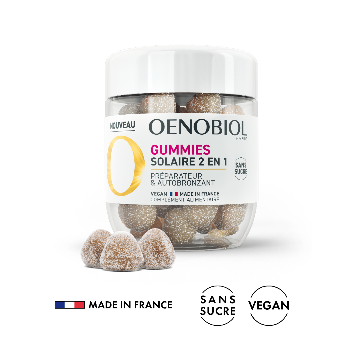OENOBIOL GUMMIES SOLAIRE 2 EN 1 PREPARATEUR AUTOBRONZANT 60 GUMMIES