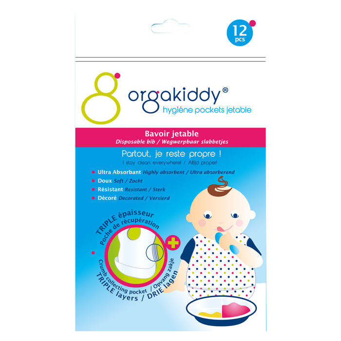 ORGAKIDDY HYGIENE POCKETS JETABLE BAVOIRS JETABLES 12 UNITES