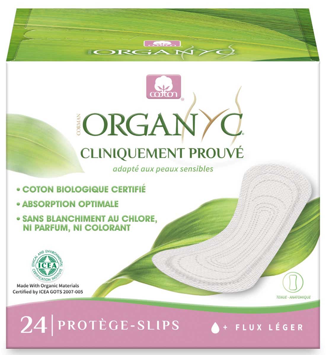 ORGANYC PROTEGE SLIPS EN COTON BIO FLUX LEGER 24 PROTEGE SLIPS