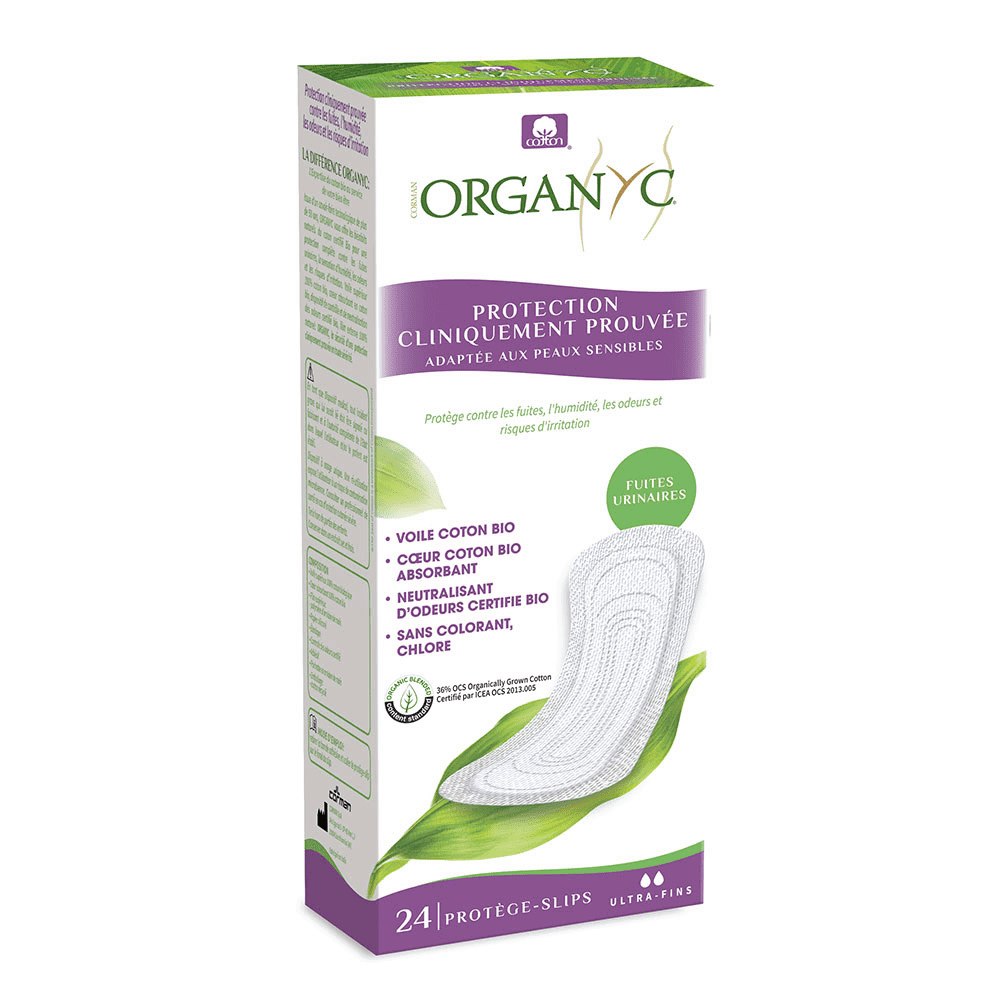ORGANYC PROTEGE SLIPS FUITES URINAIRES COTON BIO 24 PROTEGE SLIPS