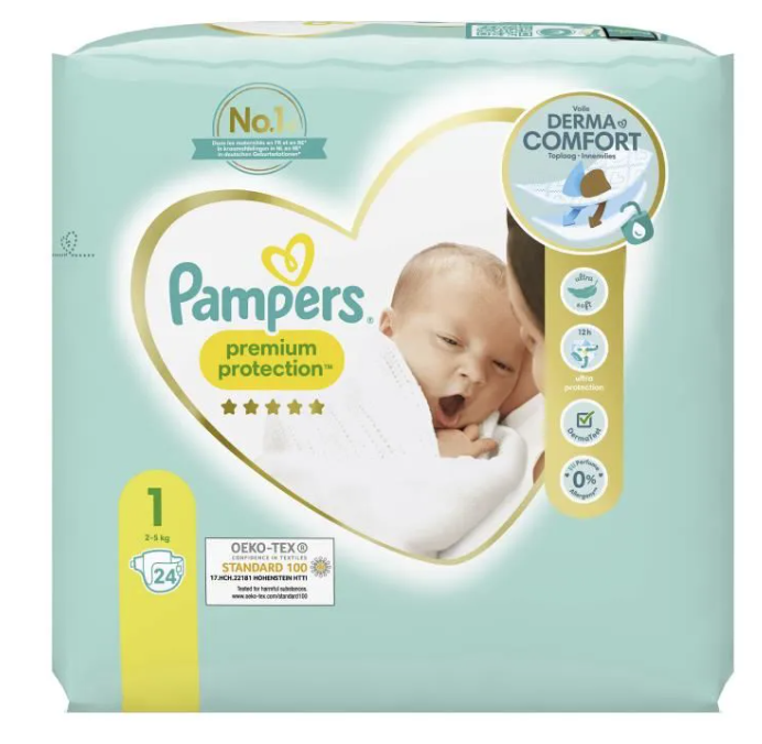 PAMPERS PREMIUM PROTECTION COUCHES TAILLE 1 2 A 5KG 24 COUCHES