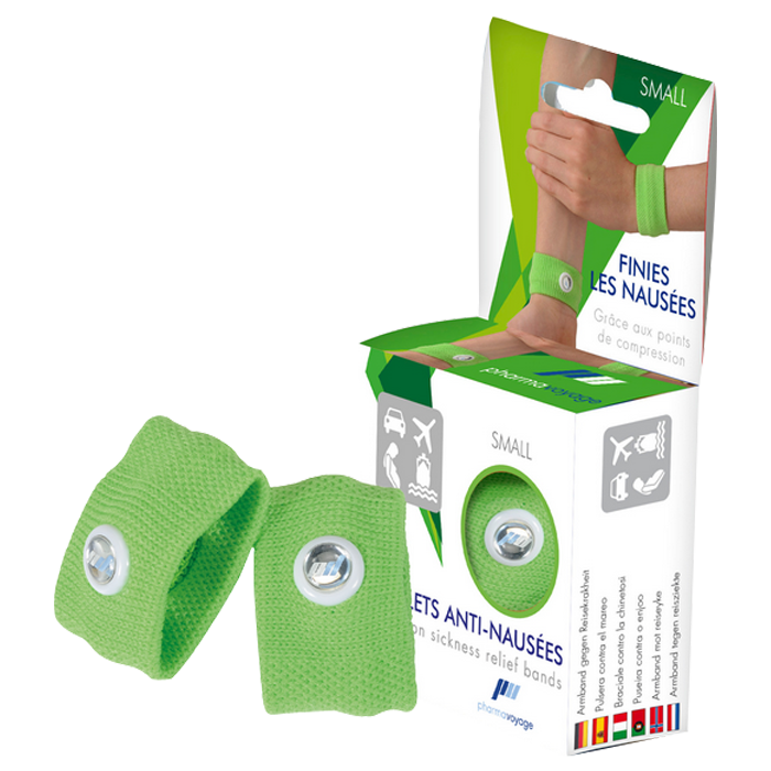 PHARMAVOYAGE BRACELETS ANTI NAUSEES VERT SMALL 2 UNITES