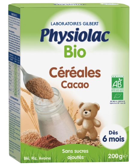 PHYSIOLAC CEREALES BIO CACAO 6 MOIS 200G