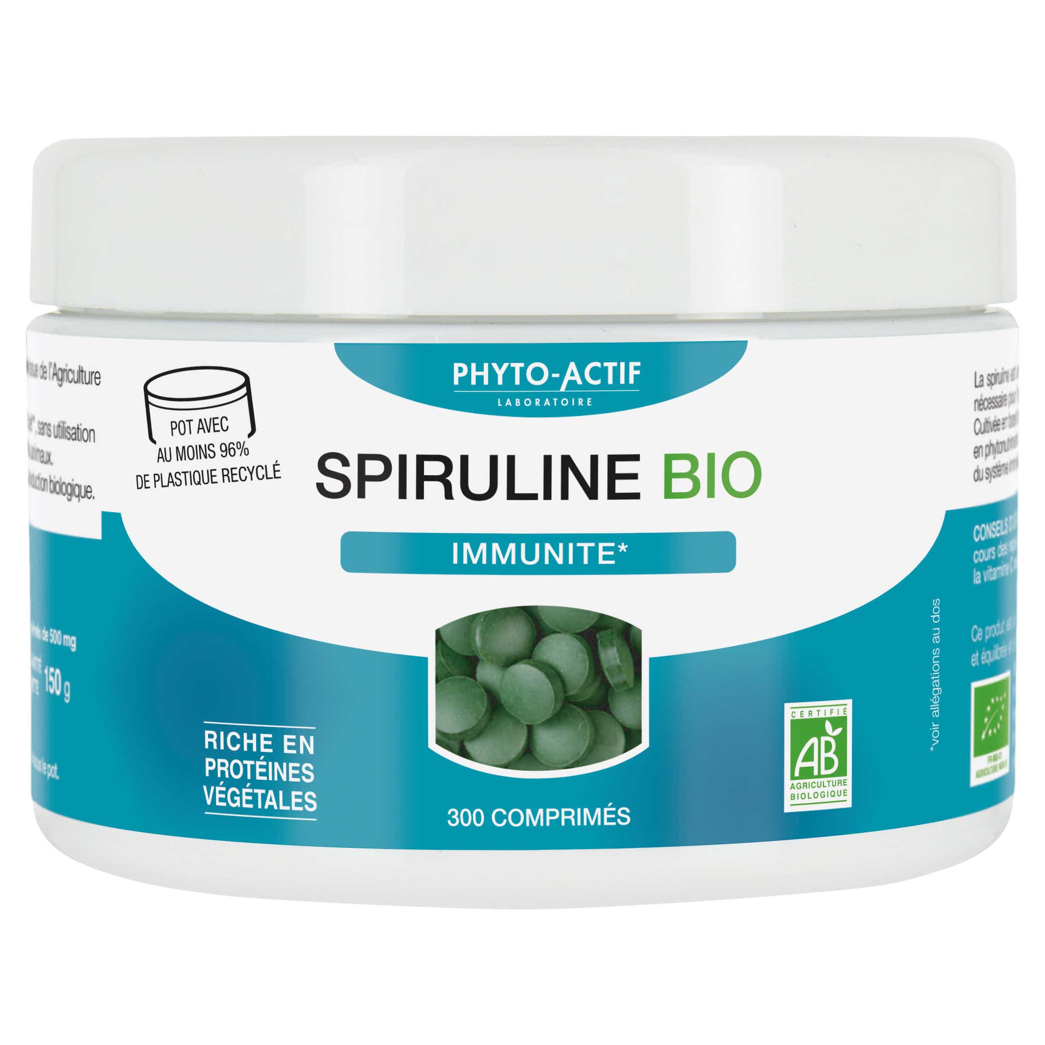 PHYTO ACTIF SPIRULINE ECOCERT 300 COMPRIMES