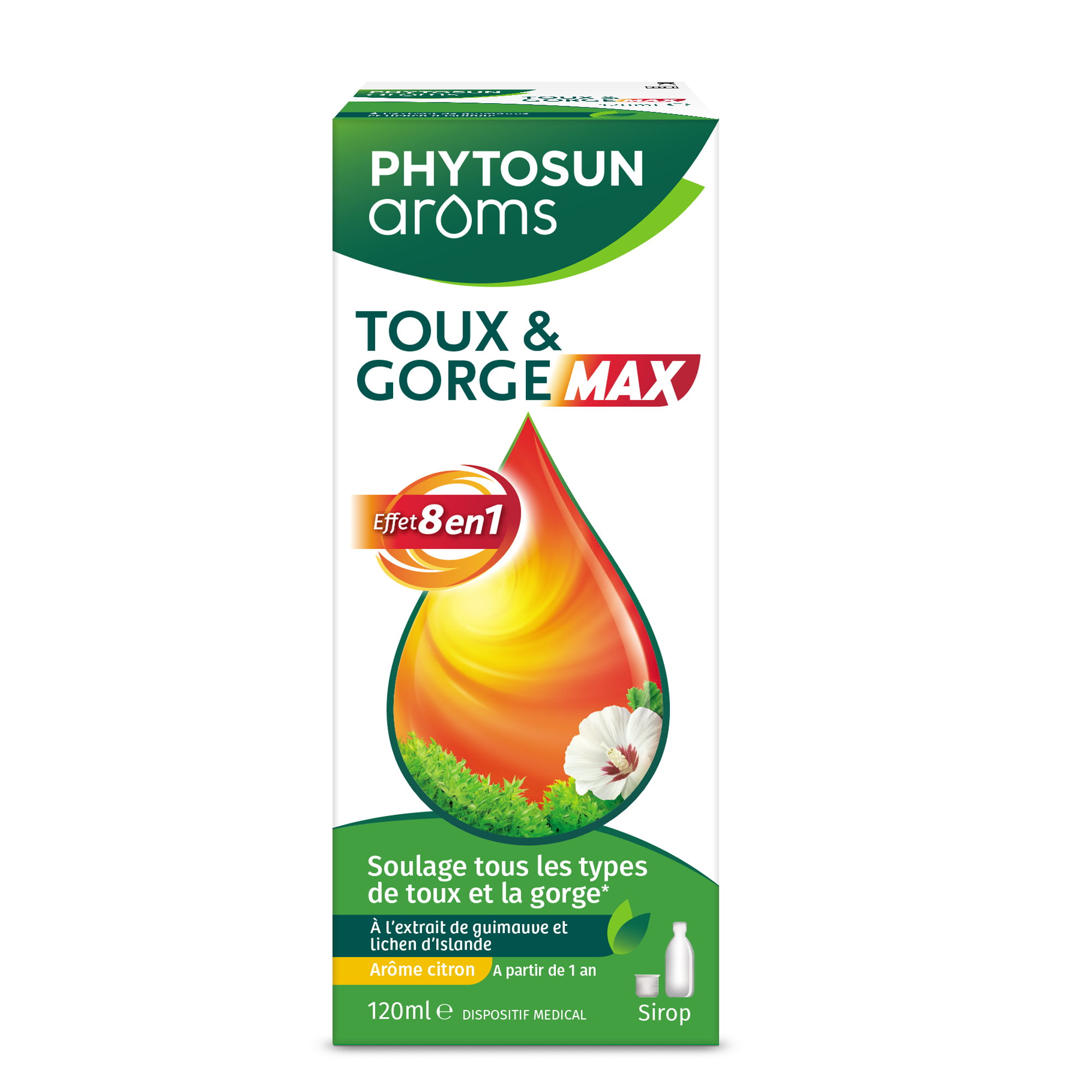 PHYTOSUN AROMS SIROP TOUX GORGE MAX 8 EN 1 120ML