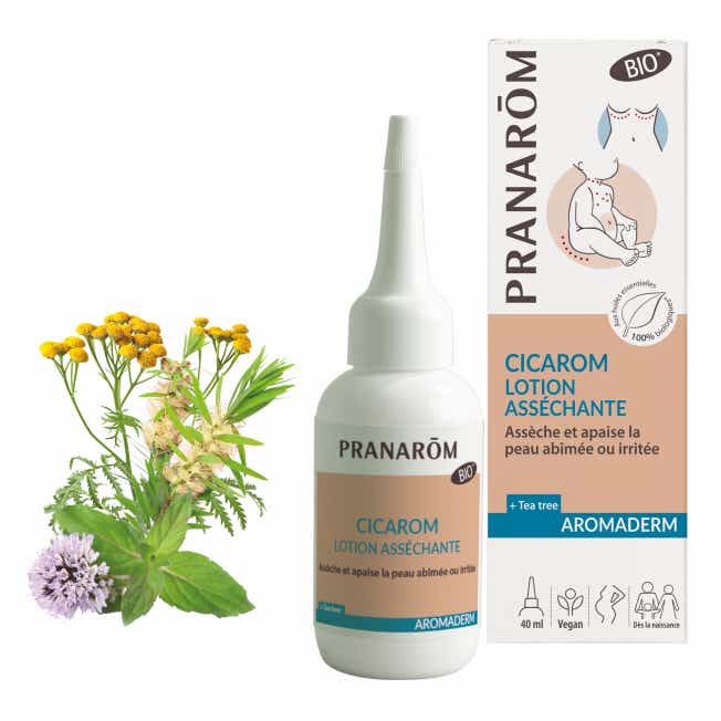 PRANAROM CICAROM LOTION ASSECHANTE BIO CORPS PEAUX IRRITEES OU ABIMEES 40ML