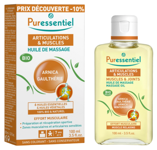 PURESSENTIEL HUILE DE MASSAGE BIO ARTICULATIONS ET MUSCLES 100ML