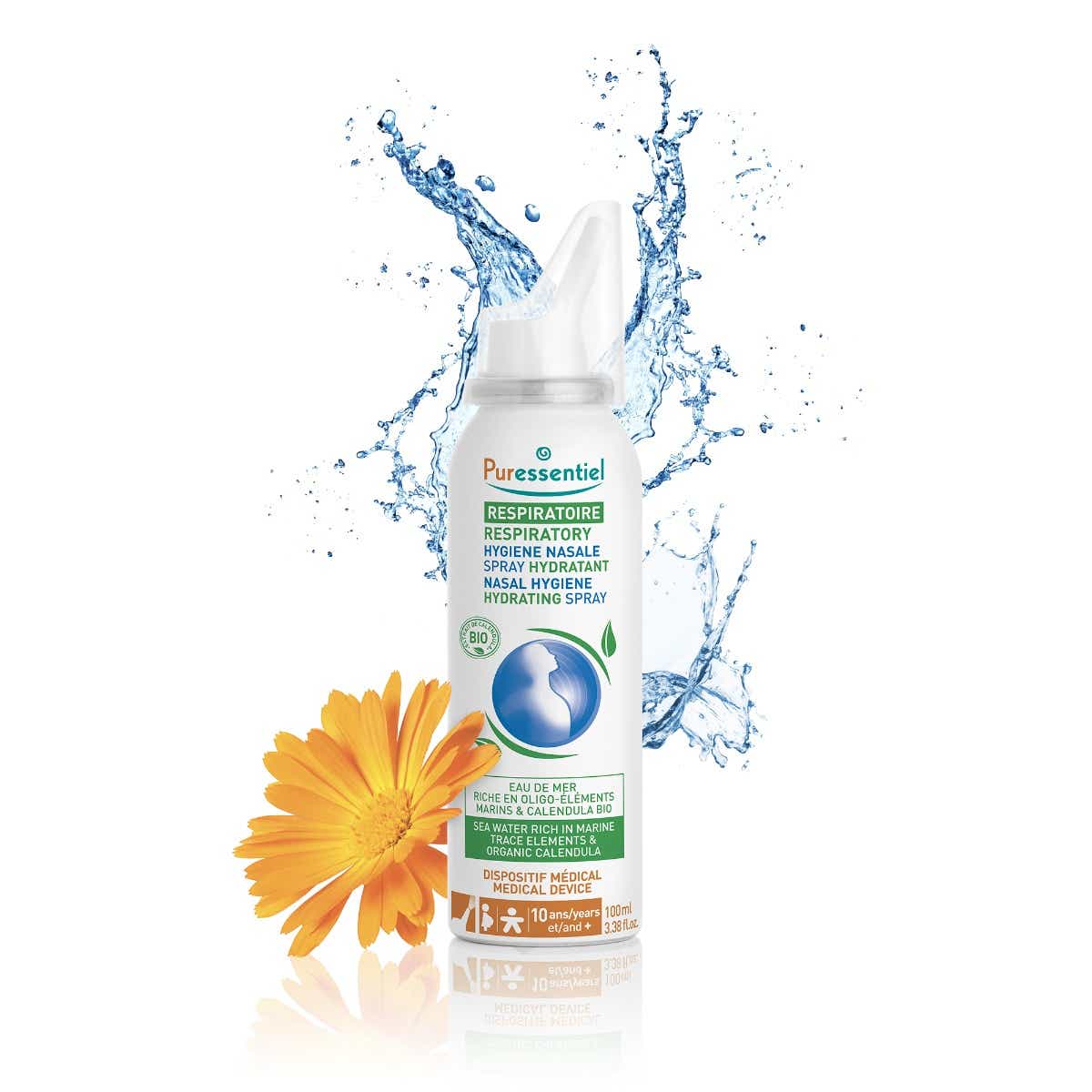 PURESSENTIEL RESPIRATOIRE HYGIENE NASALE SPRAY HYDRATANT AU CALENDULA BIO 100ML