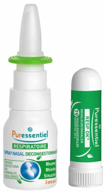 PURESSENTIEL RESPIRATOIRE RESP OK SPRAY NASAL 15ML INHALEUR AUX 19 HUILES ESSENTIELLES 1ML