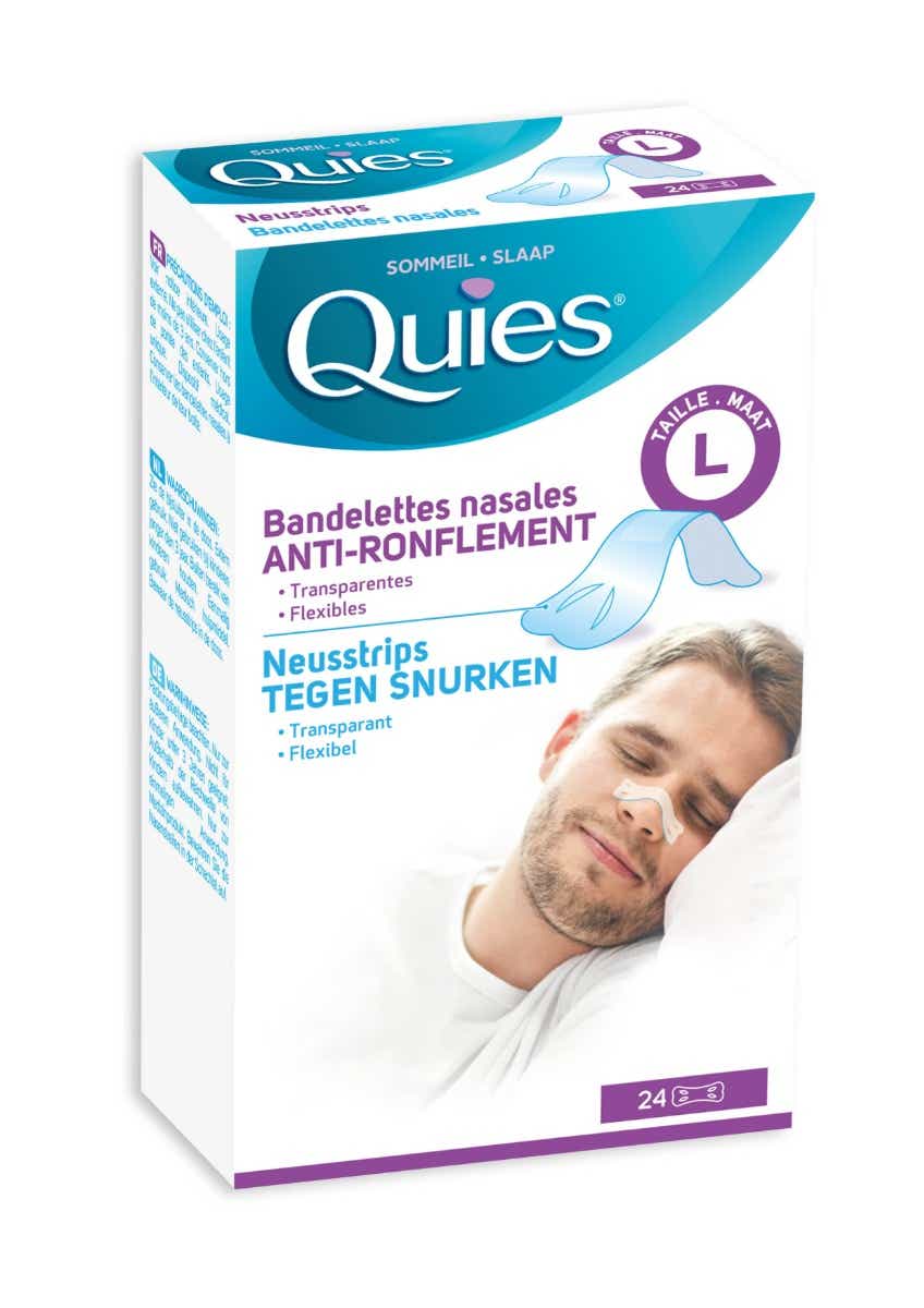 QUIES BANDELETTES NASALES ANTI RONFLEMENT TRANSPARENTES GRAND BOITE DE 24