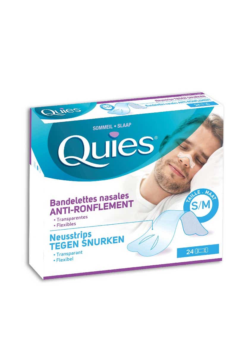 QUIES BANDELETTES NASALES ANTI RONFLEMENT TRANSPARENTES PETIT BOITE DE 24