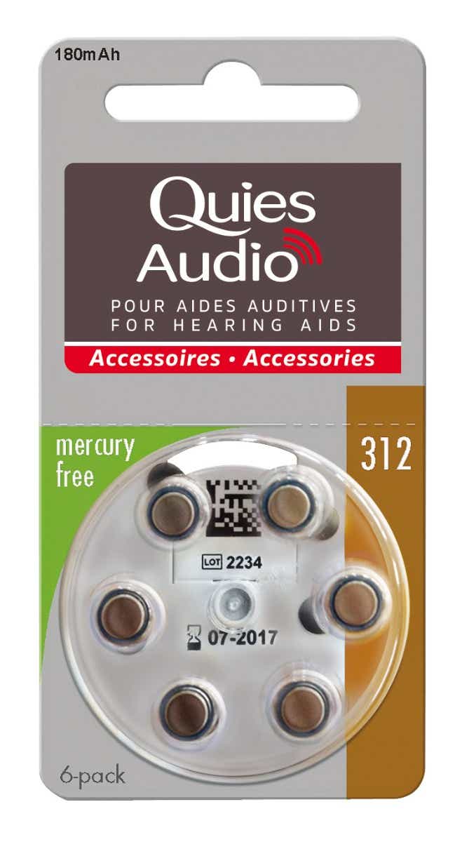 QUIES PILES AUDITIVES MODELE 312 6 PACK