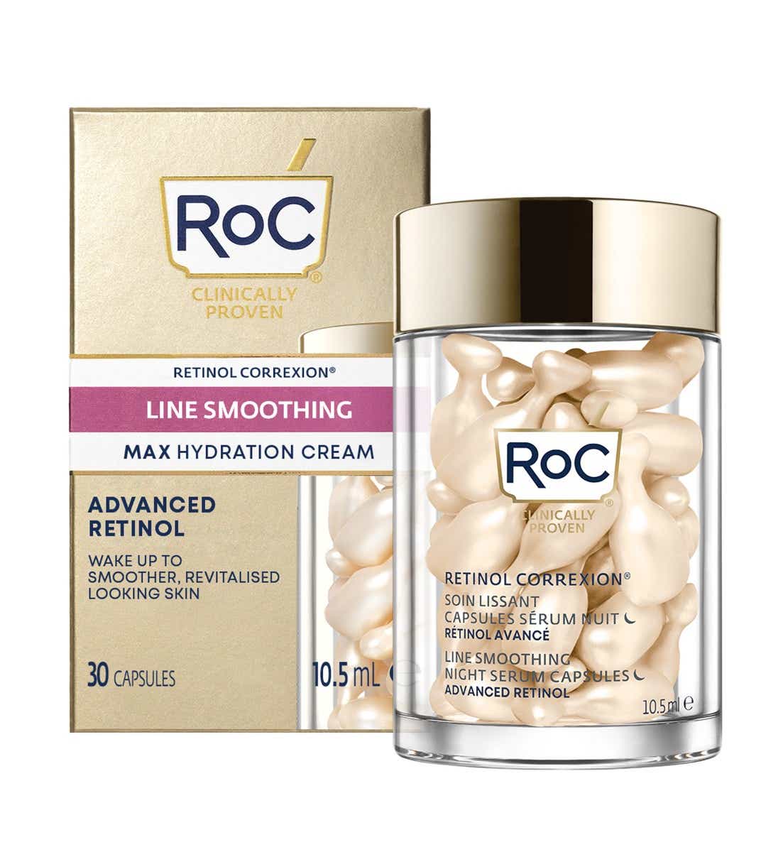 ROC RETINOL CORREXIONR SOIN LISSANT CAPSULES SERUM NUIT 30 CAPSULES