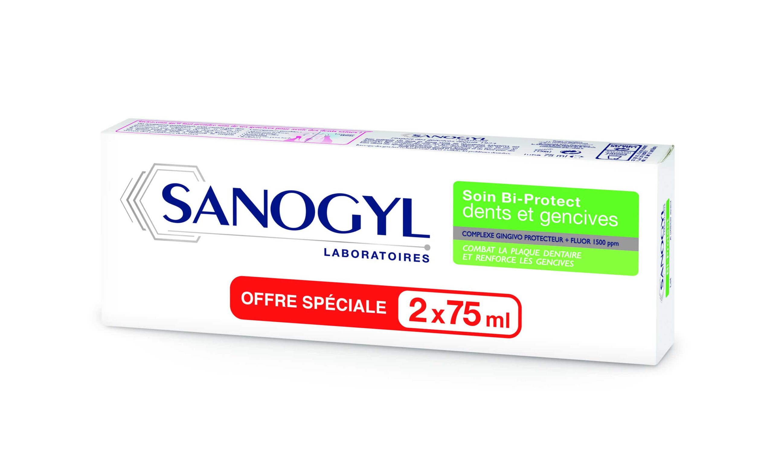 SANOGYL BI PROTECT SOIN COMPLET DENTS ET GENCIVES DUO 2X75ML