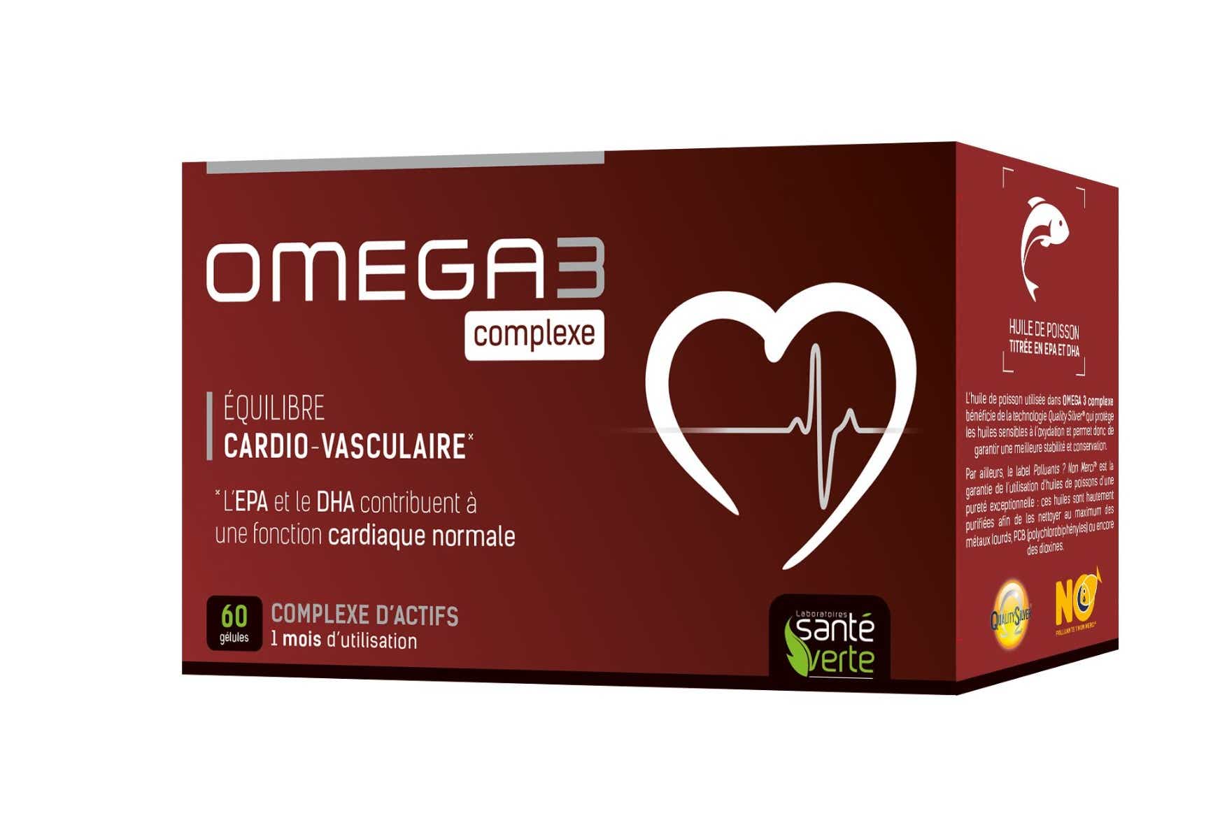 SANTE VERTE OMEGA 3 COMPLEXE EQUILIBRE CARDIO VASCULAIRE 60 GELULES