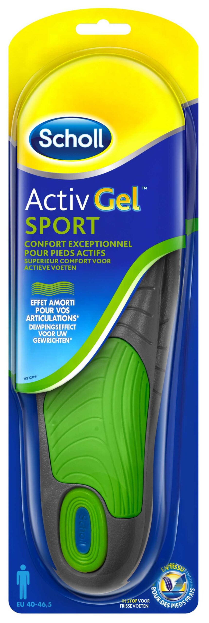 SCHOLL ACTIVGEL SPORT SEMELLES POUR HOMMES 40 46 5 2 UNITES