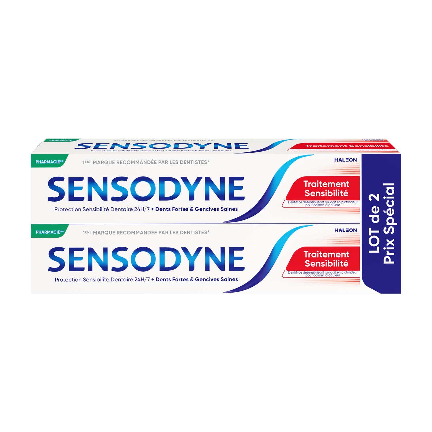 SENSODYNE DENTIFRICE TRAITEMENT SENSIBILITE 2 TUBES DE 75ML
