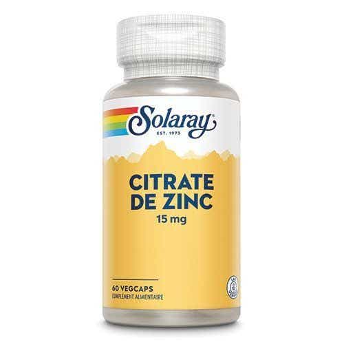 SOLARAY CITRATE DE ZINC 15MG 60 CAPSULES
