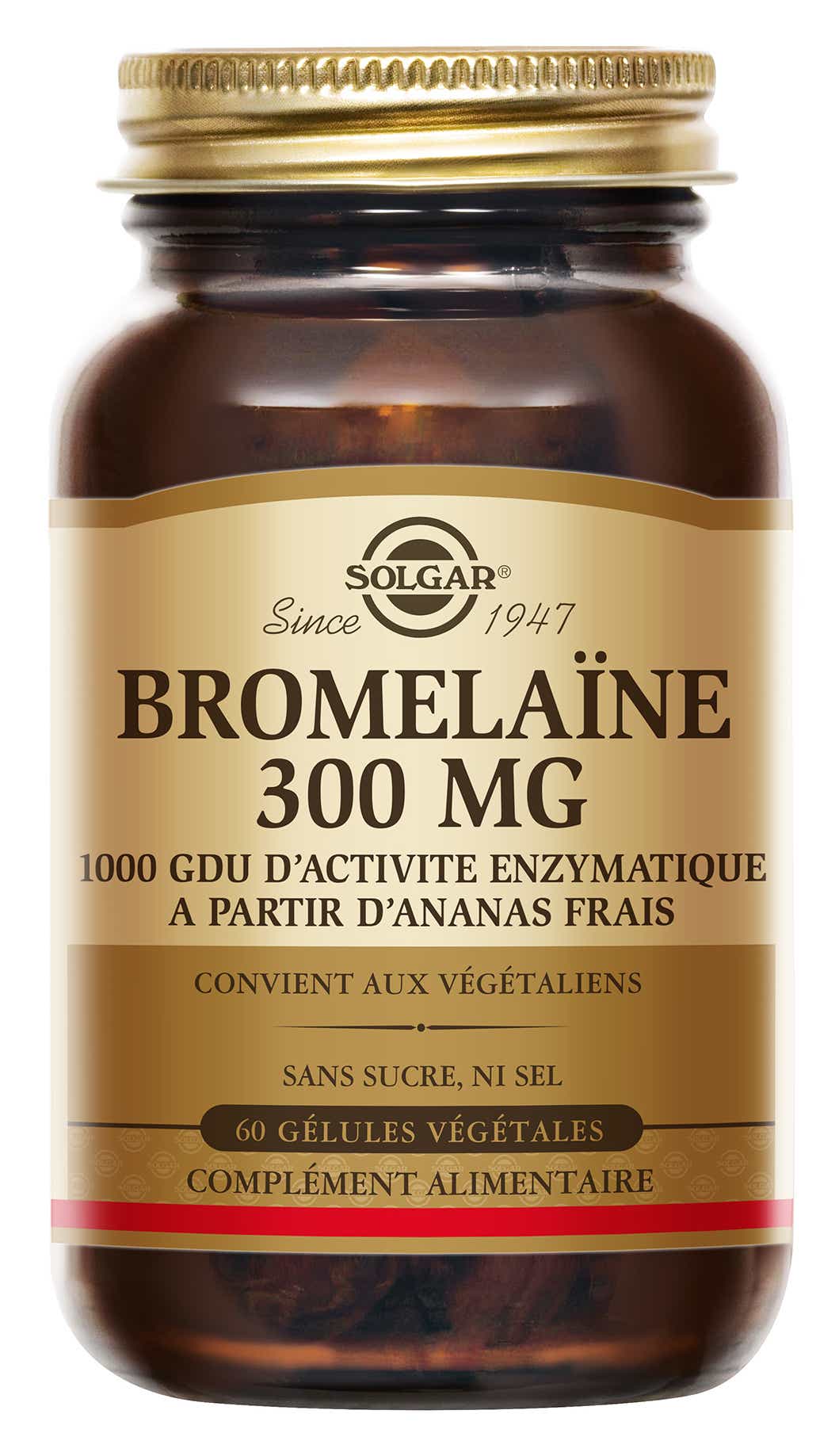 SOLGAR BROMELAINE 300 MG 60 GELULES