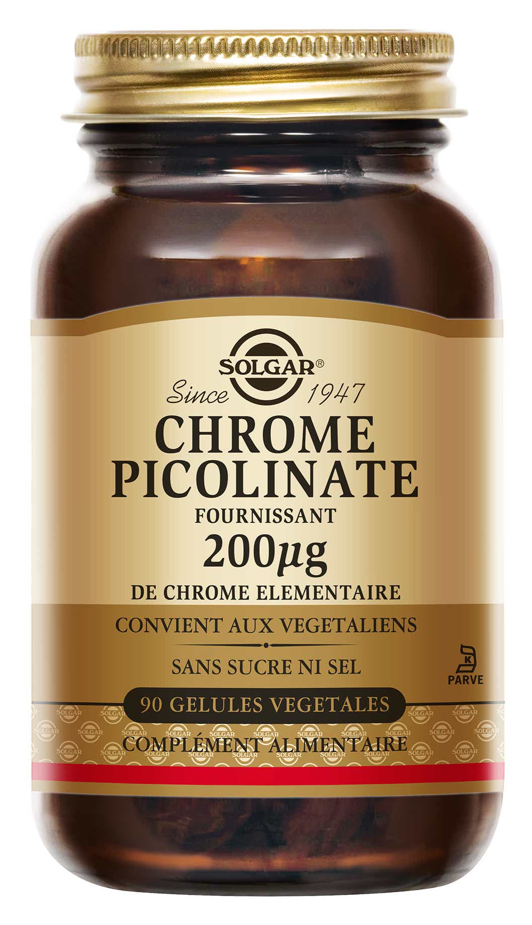 SOLGAR CHROME PICOLINATE 200 G 90 GELULES VEGETALES