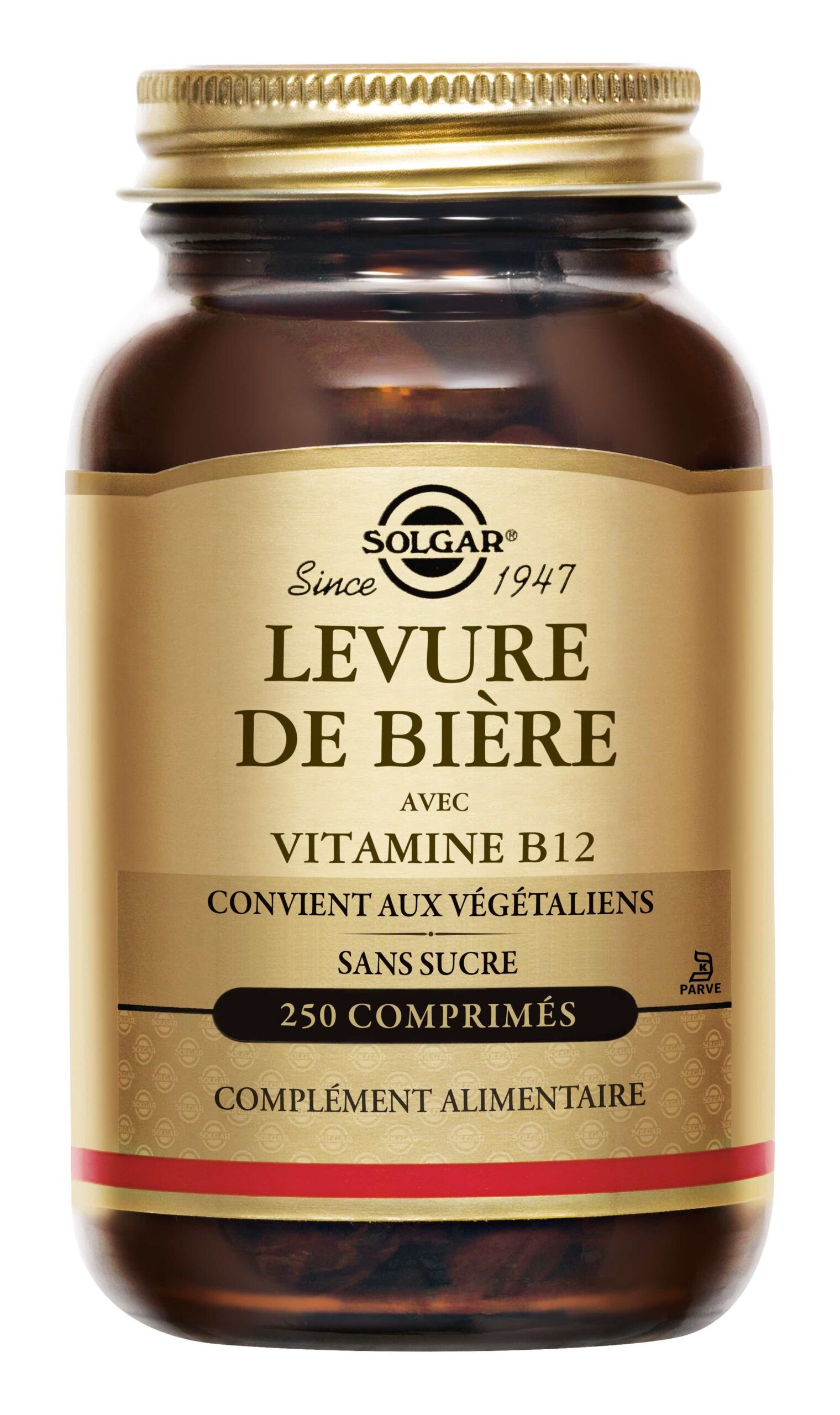SOLGAR LEVURE DE BIERE AVEC VITAMINE B 12 250 COMPRIMES