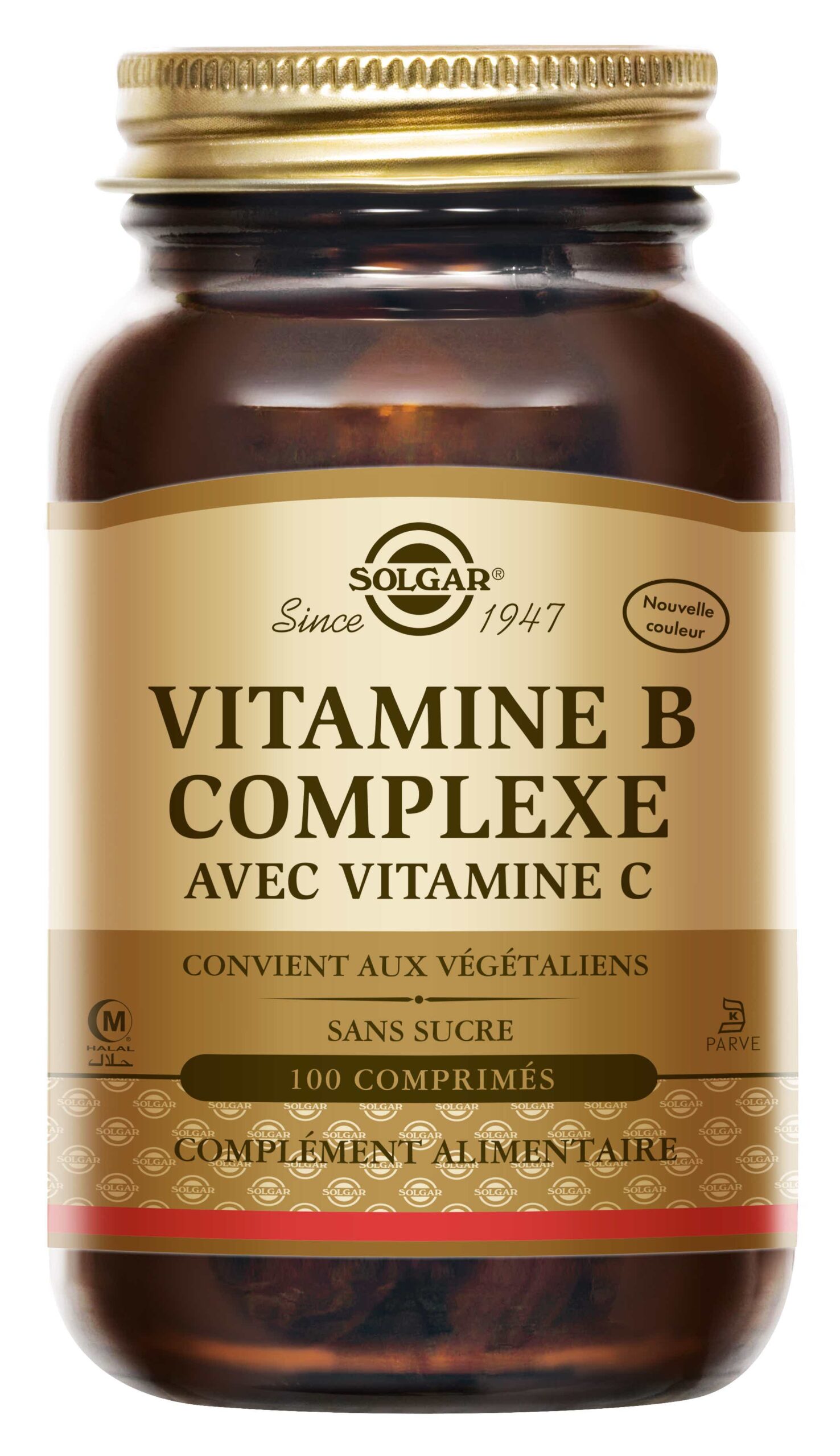 SOLGAR VITAMINE B COMPLEXE AVEC VITAMINE C 100 COMPRIMES