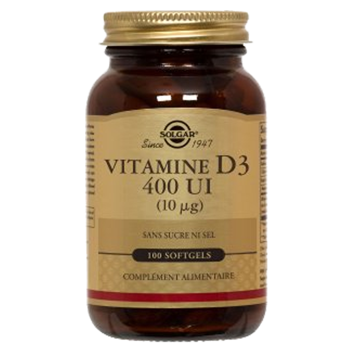 SOLGAR VITAMINE D3 400 UI 100 SOFGELS