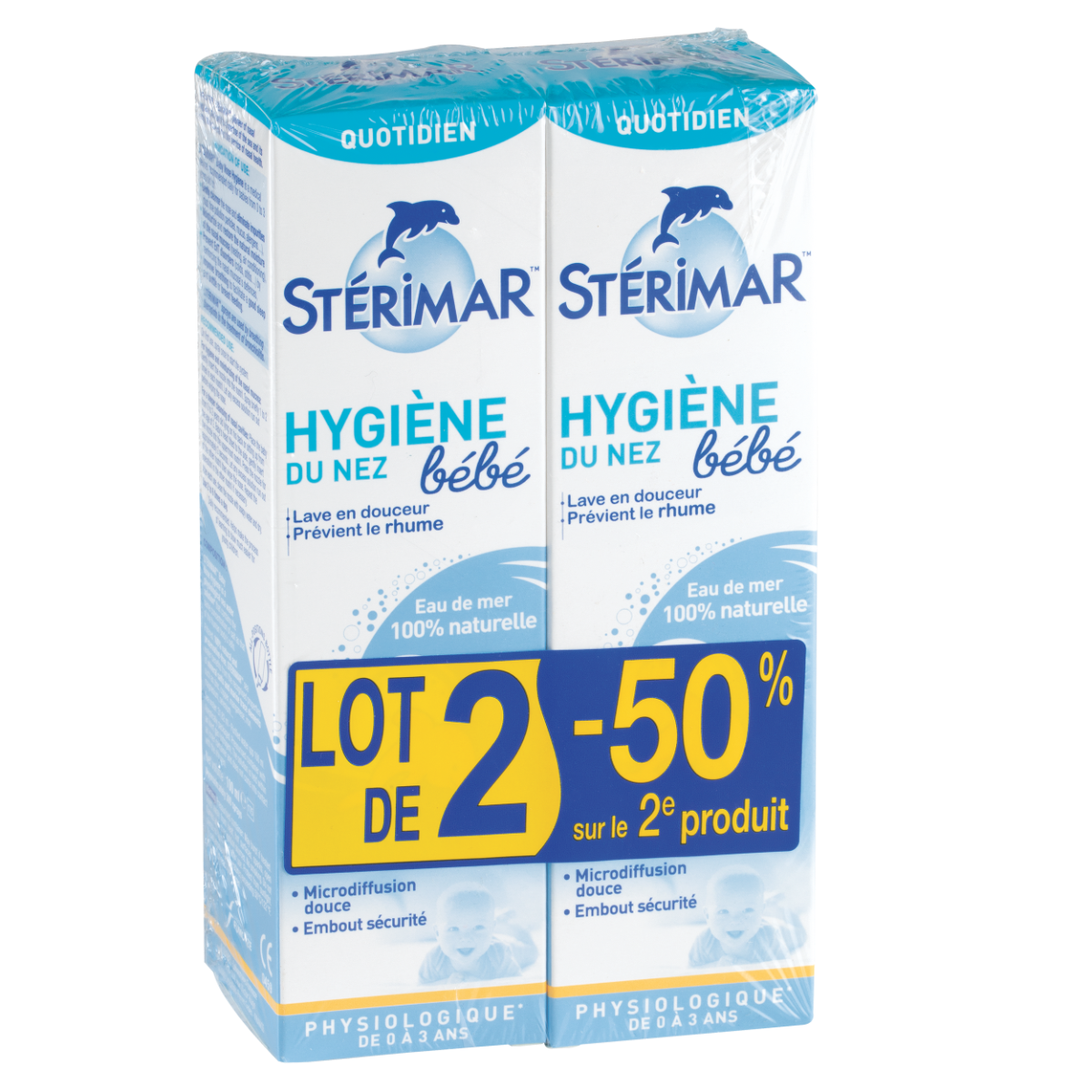 STERIMAR STERIMAR BEBE HYGIENE DU NEZ 0 A 3 ANS LOT DE 2X100ML