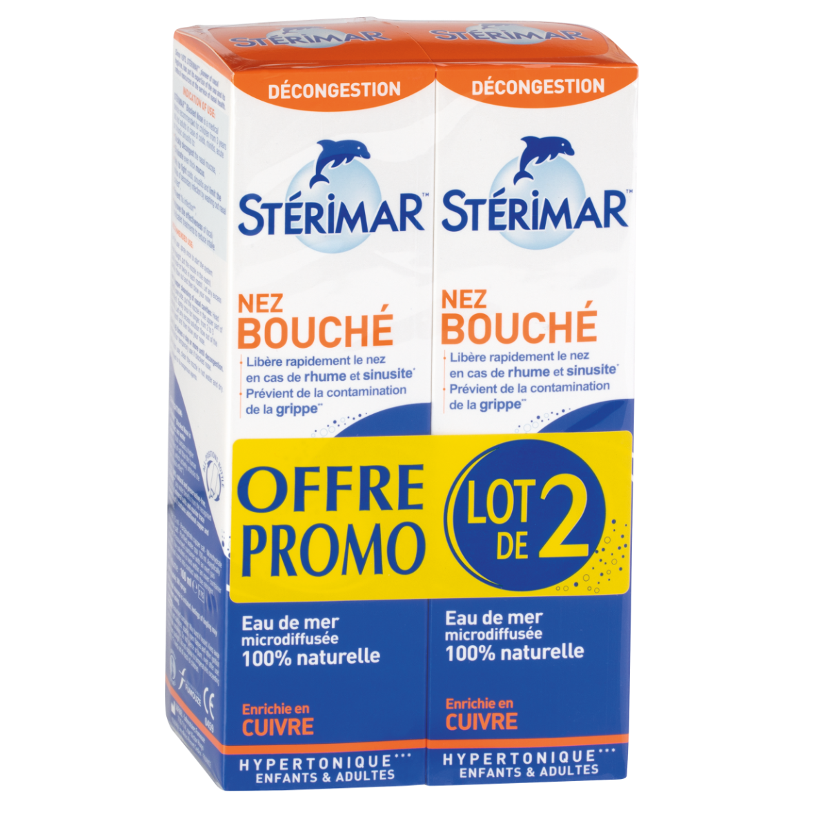 STERIMAR STERIMAR NEZ BOUCHE SOLUTION HYPERTONIQUE LOT DE 2X100ML