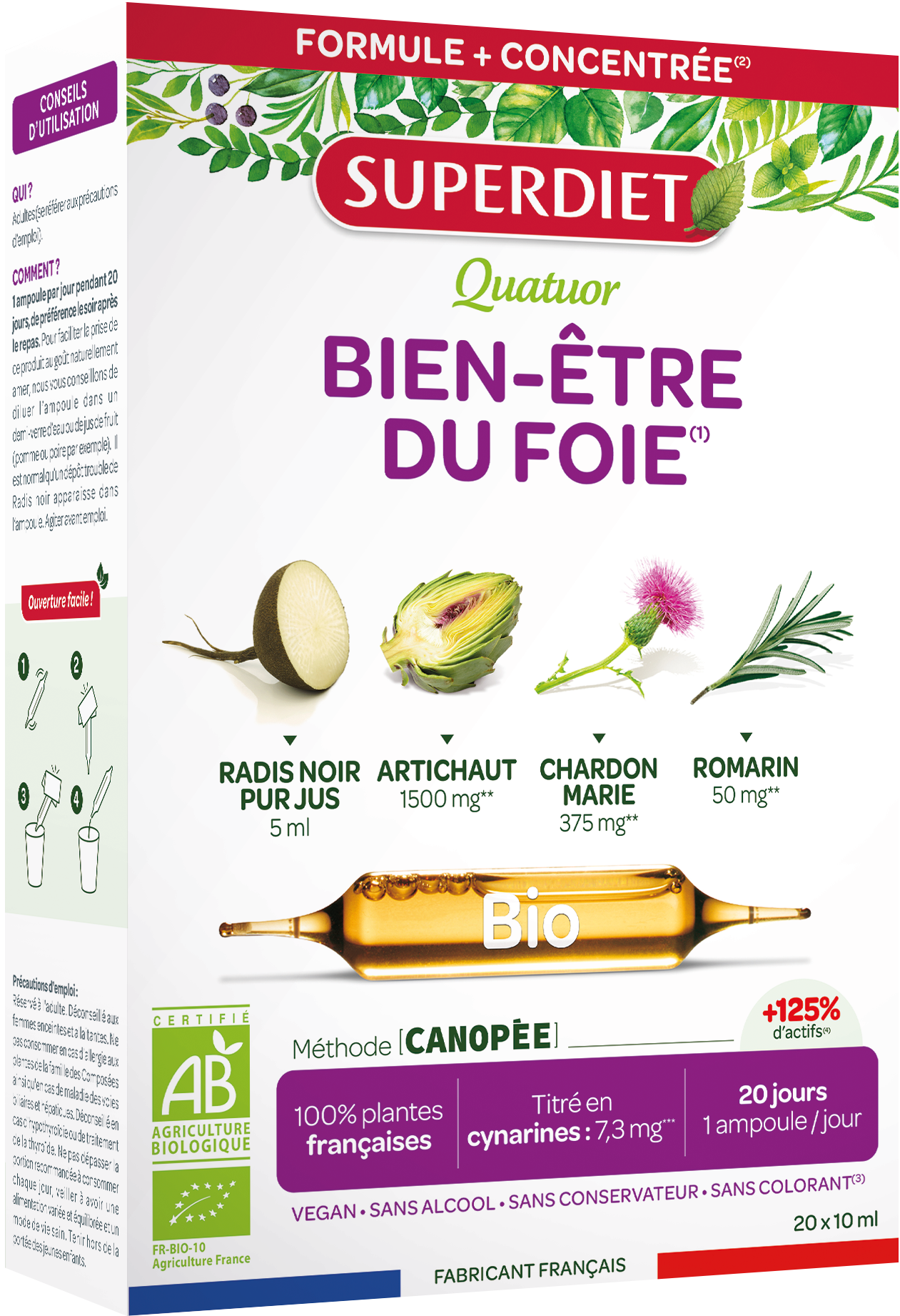 SUPER DIET QUATUOR DIGESTION BIO 20 AMPOULES DE 15 ML